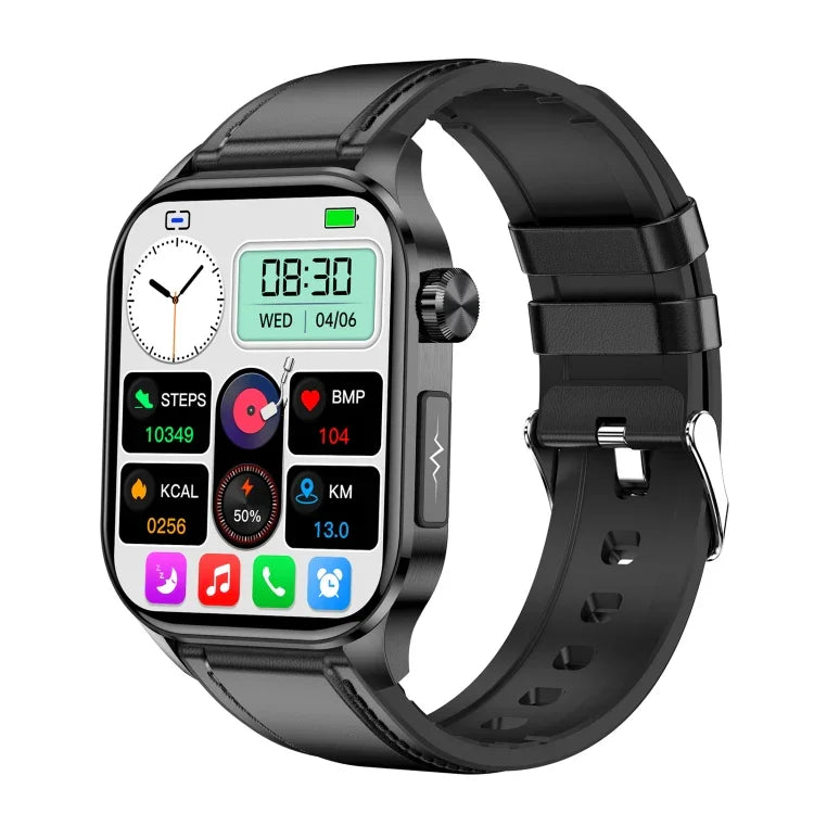 ET580 2,04 Zoll AMOLED-Bildschirm Sport-Smartwatch mit Unterstützung für Bluetooth-Anrufe und EKG-Funktion