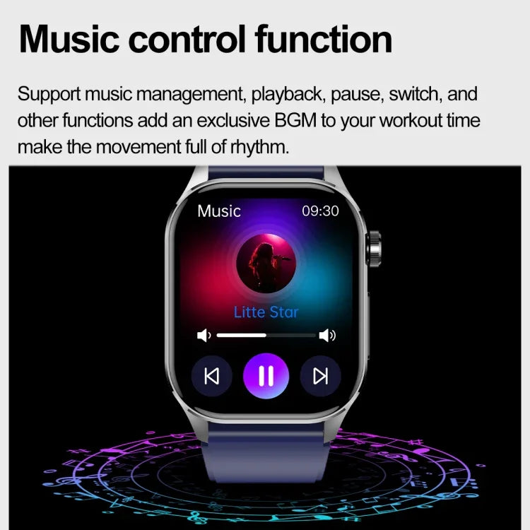 ET580 2,04 Zoll AMOLED-Bildschirm Sport-Smartwatch mit Unterstützung für Bluetooth-Anrufe und EKG-Funktion