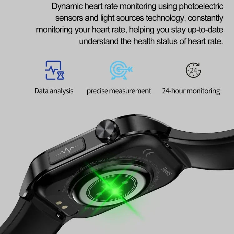 ET580 2,04 Zoll AMOLED-Bildschirm Sport-Smartwatch mit Unterstützung für Bluetooth-Anrufe und EKG-Funktion