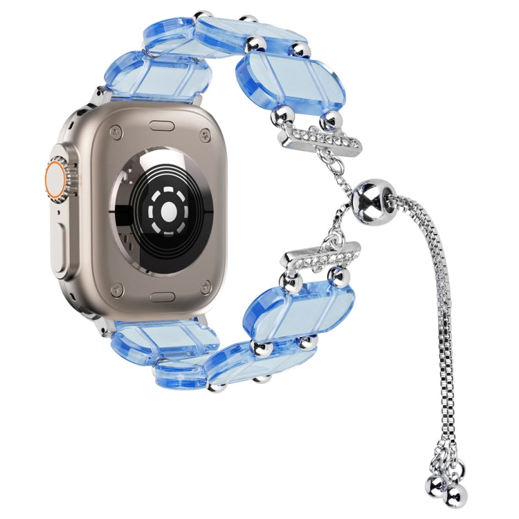 Harz-Retractable-Ketten-Uhrenarmband, für Apple Watch Ultra 2 49mm, für Apple Watch Series 9 45mm