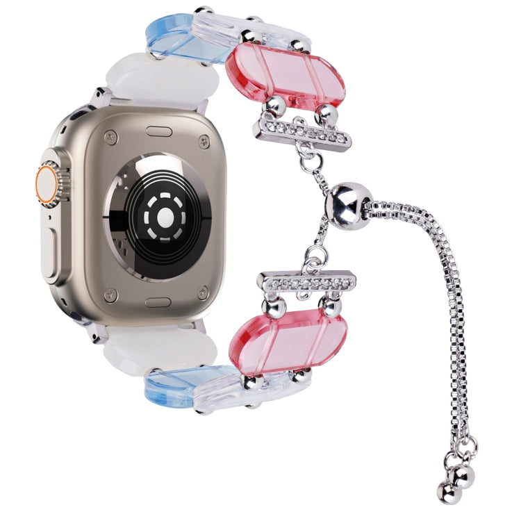 Harz-Retractable-Ketten-Uhrenarmband, für Apple Watch Ultra 2 49mm, für Apple Watch Series 9 45mm