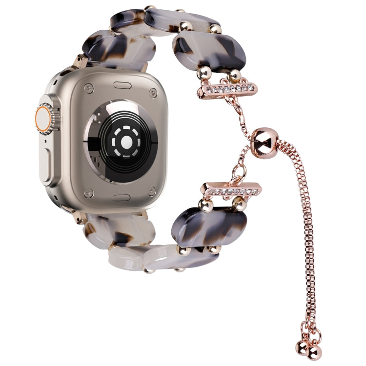 Harz-Retractable-Ketten-Uhrenarmband, für Apple Watch Ultra 2 49mm, für Apple Watch Series 9 45mm