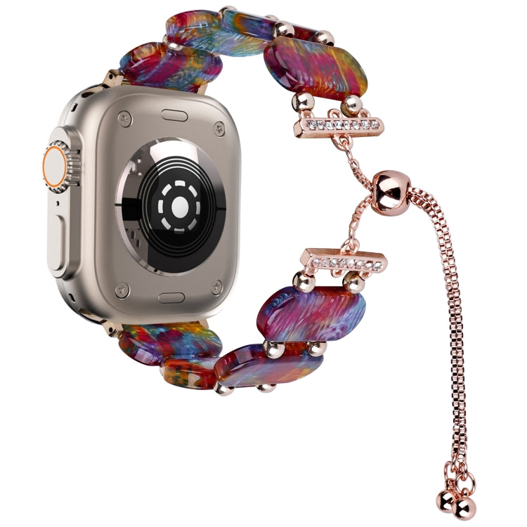 Harz-Retractable-Ketten-Uhrenarmband, für Apple Watch Ultra 2 49mm, für Apple Watch Series 9 45mm