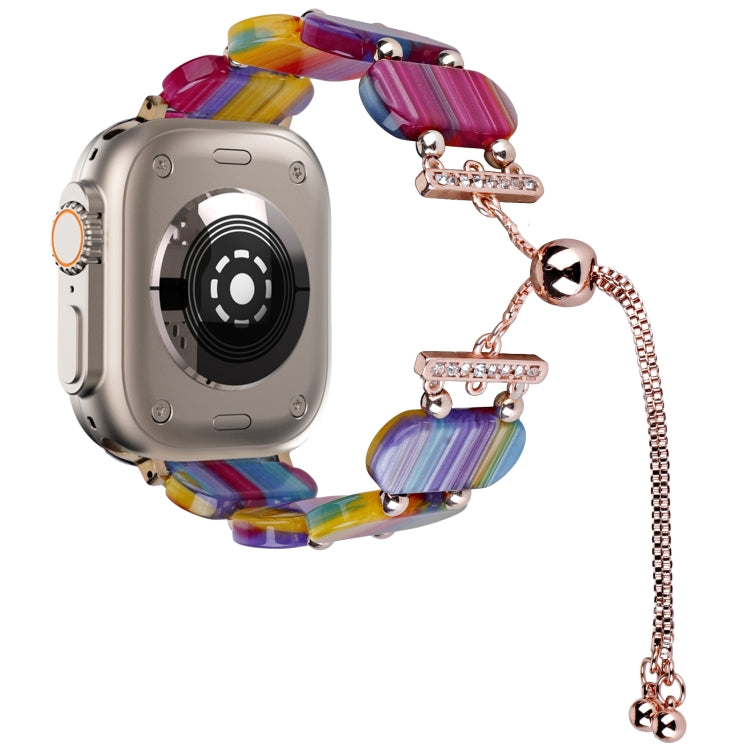 Harz-Retractable-Ketten-Uhrenarmband, für Apple Watch Ultra 2 49mm, für Apple Watch Series 9 45mm