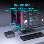 GXMO H90 Windows 11 Mini-Computer mit Intel Core i7 1190H Prozessor, ohne RAM und SSD