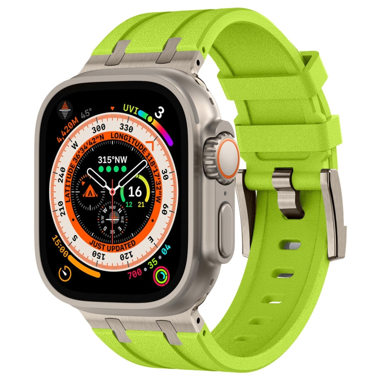 Stone Grain Liquid Silicone Watch Band, For Apple Watch SE 2023 44mm, For Apple Watch Ultra 2 49mm, For Apple Watch Series 9 45mm, For Apple Watch Ultra 49mm