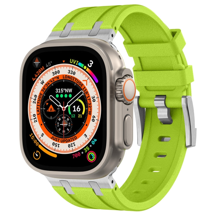Stone Grain Liquid Silicone Watch Band, For Apple Watch SE 2023 44mm, For Apple Watch Ultra 2 49mm, For Apple Watch Series 9 45mm, For Apple Watch Ultra 49mm