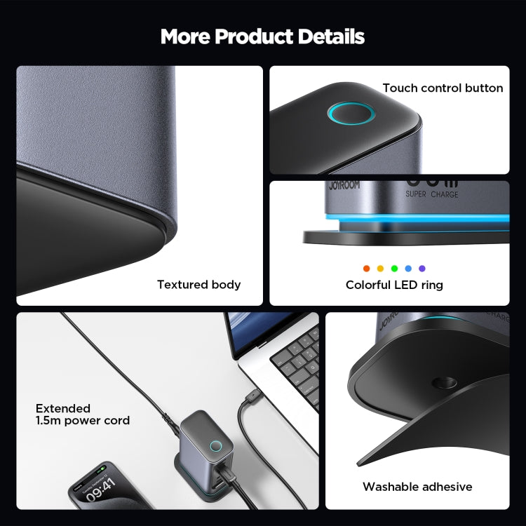 JOYROOM JR-TCM02 6 in 1 65W GaN 4 USB-C & 2 USB-A Mehrfachladegerät, EU-Stecker, UK-Stecker