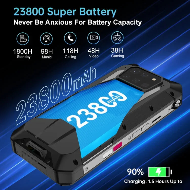 Unihertz Tank 3 Pro 5G / 8849, Projektor, 200-MP-Kamera, Nachtsicht, 23800-mAh-Akku, 6,79 Zoll Android 13 Dimensity 8200 Octa-Core-Prozessor, Netzwerk: 5G, 16 GB + 512 GB