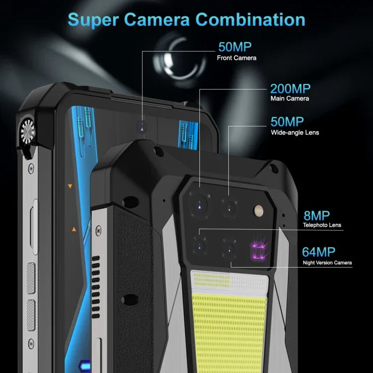 Unihertz Tank 3 Pro 5G / 8849, Projektor, 200-MP-Kamera, Nachtsicht, 23800-mAh-Akku, 6,79 Zoll Android 13 Dimensity 8200 Octa-Core-Prozessor, Netzwerk: 5G, 16 GB + 512 GB