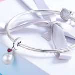 S925 Sterling Silber Perlenherzanhänger DIY Armband Halskette Zubehör