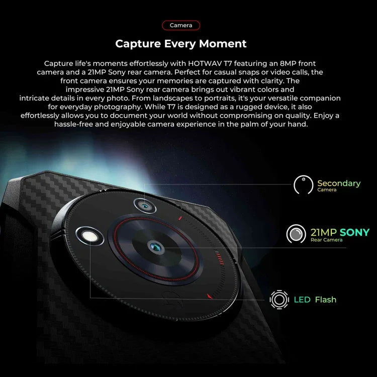 HOTWAV T7 Robustes Smartphone, 6280 mAh, 6,52 Zoll, Android 13, MT8788 Octa-Core-Prozessor, Netzwerk: 4G, OTG, 4 GB + 128 GB