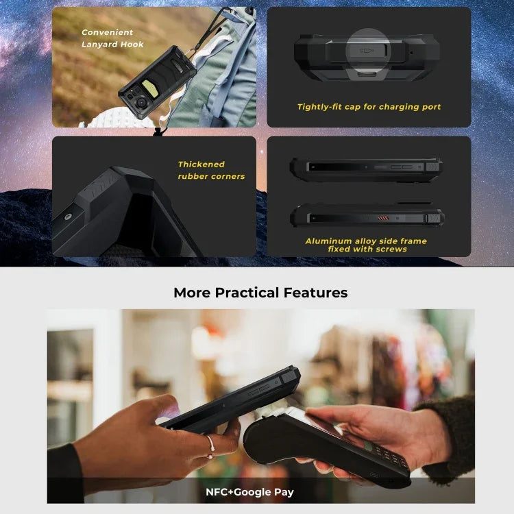 HOTWAV W11 Robustes Smartphone, Nachtsicht, 20800 mAh Akku, 6,6 Zoll, Android 13, MT8788 Octa-Core-Prozessor, Netzwerk: 4G, OTG, Anrufaufzeichnung, 6 GB + 256 GB Speicher