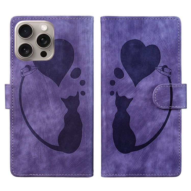 Handyhülle aus Leder mit geprägtem Stift, Herz und Katze für iPhone 14 Plus, für iPhone 14, für iPhone 14 Pro, für iPhone 14 Pro Max, für iPhone 7 / 8 / SE 2022, für iPhone 13 Pro Max, für iPhone 13 Pro, für iPhone 13