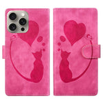 Handyhülle aus Leder mit geprägtem Stift, Herz und Katze für iPhone 14 Plus, für iPhone 14, für iPhone 14 Pro, für iPhone 14 Pro Max, für iPhone 7 / 8 / SE 2022, für iPhone 13 Pro Max, für iPhone 13 Pro, für iPhone 13