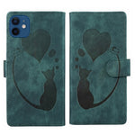 Stift Herz Katze Geprägte Leder-Handyhülle, Für iPhone 13 mini, Für iPhone 12, Für iPhone 12 Pro Max, Für iPhone 12 Pro, Für iPhone 12 mini, Für iPhone 11 Pro Max, Für iPhone 11, Für iPhone 11 Pro