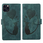 Stift Herz Katze Geprägte Leder-Handyhülle, Für iPhone 13 mini, Für iPhone 12, Für iPhone 12 Pro Max, Für iPhone 12 Pro, Für iPhone 12 mini, Für iPhone 11 Pro Max, Für iPhone 11, Für iPhone 11 Pro