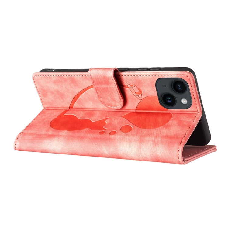 Stift Herz Katze Geprägte Leder-Handyhülle, Für iPhone 13 mini, Für iPhone 12, Für iPhone 12 Pro Max, Für iPhone 12 Pro, Für iPhone 12 mini, Für iPhone 11 Pro Max, Für iPhone 11, Für iPhone 11 Pro