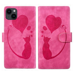 Stift Herz Katze Geprägte Leder-Handyhülle, Für iPhone 13 mini, Für iPhone 12, Für iPhone 12 Pro Max, Für iPhone 12 Pro, Für iPhone 12 mini, Für iPhone 11 Pro Max, Für iPhone 11, Für iPhone 11 Pro