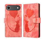 Stiftetui mit Herz-Katzenprägung aus Leder, für iPhone 17 Pro Max, für iPhone 17 Pro, für iPhone 17, für iPhone Air, für iPhone 15 Pro Max, für iPhone 15 Pro, für iPhone 15 Plus, für iPhone 15