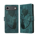 Stiftetui mit Herz-Katzenprägung aus Leder, für iPhone 17 Pro Max, für iPhone 17 Pro, für iPhone 17, für iPhone Air, für iPhone 15 Pro Max, für iPhone 15 Pro, für iPhone 15 Plus, für iPhone 15