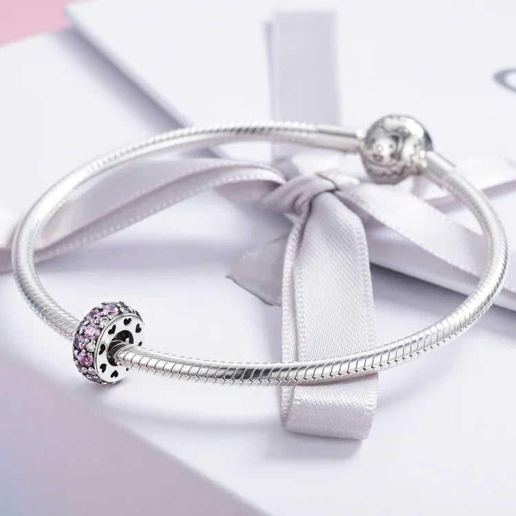 S925 Sterling Silber Anhänger Herzschlagperlen DIY Armband Halskette Zubehör