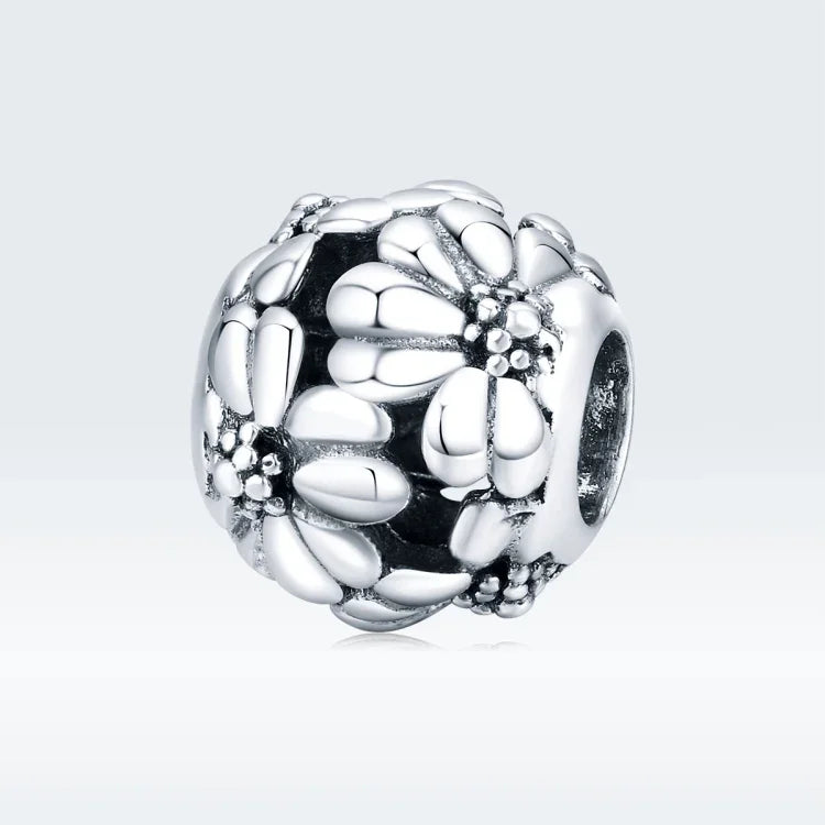S925 Sterling Silber Einfaches Gänseblümchenperlen DIY Armband Halskette Accessoires