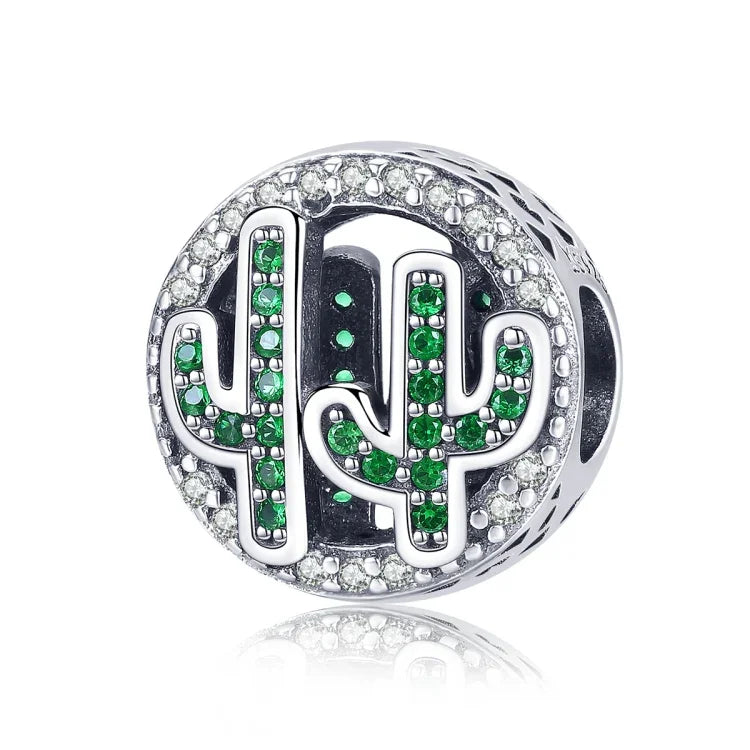 Anhänger aus 925er Sterlingsilber mit Vigor-Kaktusperlen zum Selbermachen von Armbändern und Halsketten