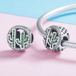 Anhänger aus 925er Sterlingsilber mit Vigor-Kaktusperlen zum Selbermachen von Armbändern und Halsketten