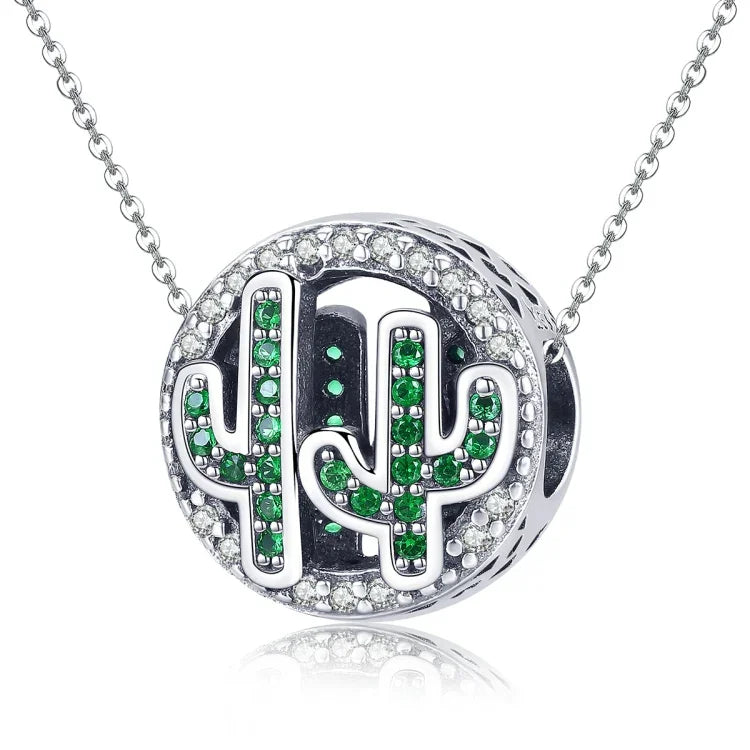 Anhänger aus 925er Sterlingsilber mit Vigor-Kaktusperlen zum Selbermachen von Armbändern und Halsketten