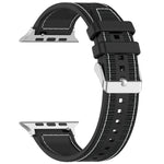 Ordinary Buckle Hybrid Nylon Braid Silicone Watch Band, For Apple Watch SE 40mm, For Apple Watch SE 44mm, For Apple Watch Series 6 40mm, For Apple Watch Series 6 44mm, For Apple Watch Series 5 44mm, For Apple Watch Series 5 40mm                        ...