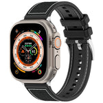 Offizielles Hybrid-Armband aus Nylongeflecht und Silikon mit Schnalle, für Apple Watch 42 mm und Apple Watch 38 mm
