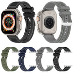 Official Buckle Hybrid Nylon Braid Silicone Watch Band, For Apple Watch 42mm, For Apple Watch 38mm