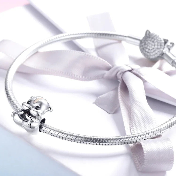 S925 Sterling Silber Kleine Hamsterperlen DIY Armband Halskette Zubehör