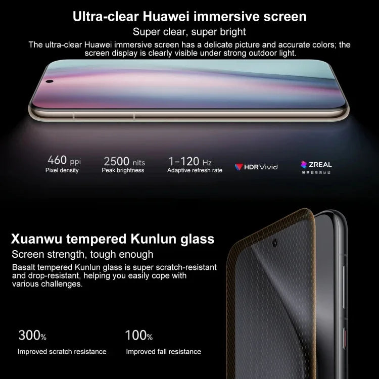 HUAWEI Pura 70 Ultra, Fingerabdrucksensor im Display, 6,8 Zoll HarmonyOS 4.2, Kirin 9010 Octa-Core-Prozessor mit bis zu 2,3 ​​GHz, NFC, OTG, Google Play wird nicht unterstützt, 16 GB + 512 GB, 16 GB + 1 TB