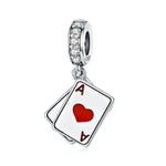 S925 Sterling Silber Roter Herzanhänger DIY Armband Halskette Zubehör