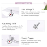S925 Sterling Silber Roter Herzanhänger DIY Armband Halskette Zubehör
