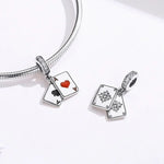 S925 Sterling Silber Roter Herzanhänger DIY Armband Halskette Zubehör