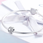 S925 Sterling Silber Shine My Heart Perlen DIY Armband Halskette Zubehör