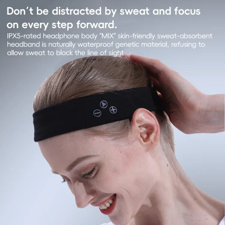 Mucro B01 Kabelloses Bluetooth-Headset im Turban-Stil, Sport-Stirnband