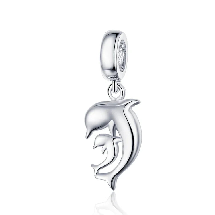 S925 Sterling Silber Delfin-Anhänger DIY Armband Halskette Zubehör