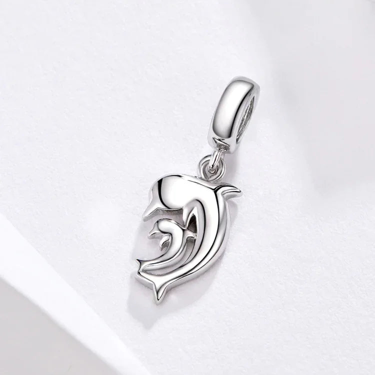 S925 Sterling Silber Delfin-Anhänger DIY Armband Halskette Zubehör