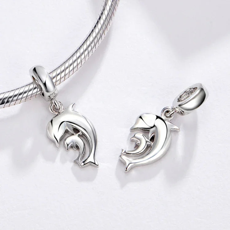 S925 Sterling Silber Delfin-Anhänger DIY Armband Halskette Zubehör