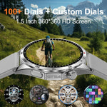 GTS4/LT09 1,5 Zoll IP67 Fitness- und Wellness-Smartwatch mit Bluetooth-Anruffunktion, Schlafüberwachung, Blutsauerstoffmessung und Herzfrequenzmessung, Silikonarmband und Edelstahlarmband