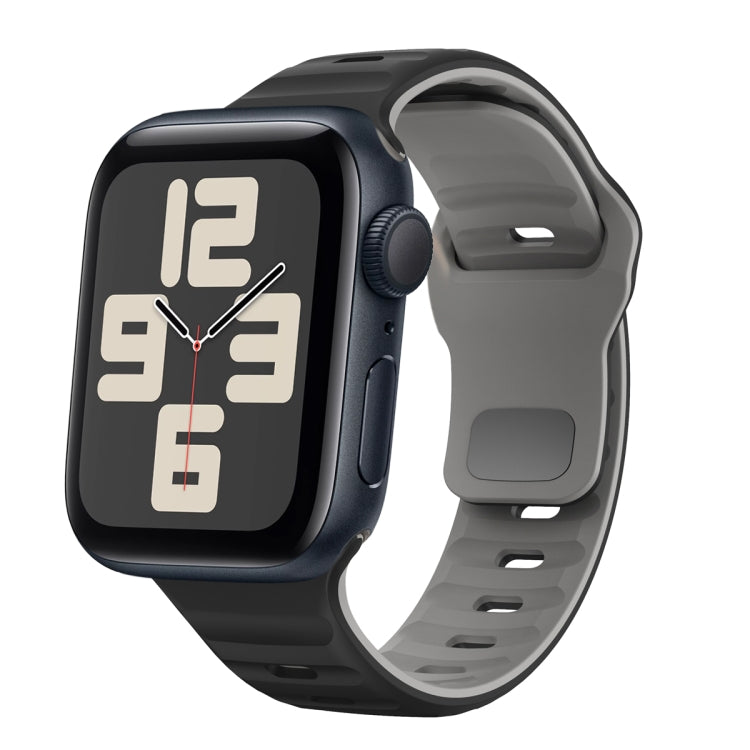 Wellenstruktur Silikon-Uhrenarmband mit umgekehrter Schnalle, für Apple Watch Series 10 46mm, für Apple Watch Series 10 42mm, für Apple Watch SE 2023 44mm, für Apple Watch SE 2023 40mm