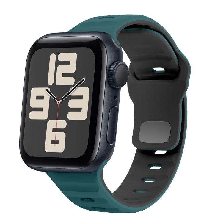Wellenstruktur Silikon-Uhrenarmband mit umgekehrter Schnalle, für Apple Watch Series 10 46mm, für Apple Watch Series 10 42mm, für Apple Watch SE 2023 44mm, für Apple Watch SE 2023 40mm