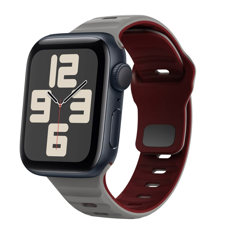 Wellenstruktur Silikon-Uhrenarmband mit umgekehrter Schnalle, für Apple Watch Series 10 46mm, für Apple Watch Series 10 42mm, für Apple Watch SE 2023 44mm, für Apple Watch SE 2023 40mm