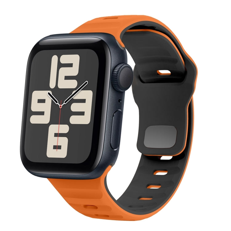 Wellenstruktur Silikon-Uhrenarmband mit umgekehrter Schnalle, für Apple Watch Series 10 46mm, für Apple Watch Series 10 42mm, für Apple Watch SE 2023 44mm, für Apple Watch SE 2023 40mm