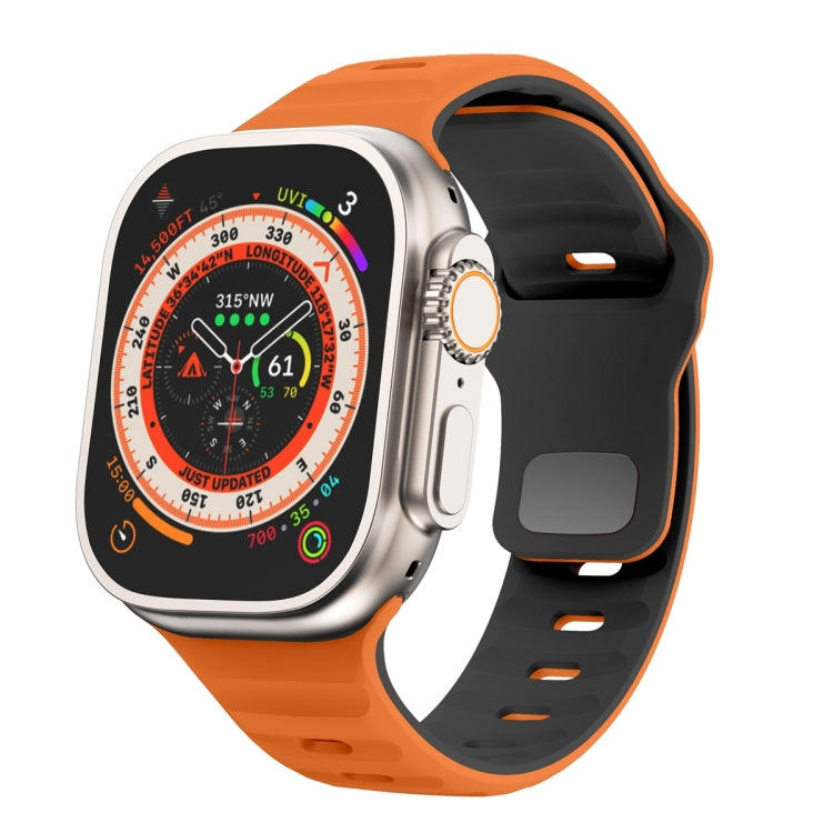 Wellenstruktur Silikon-Uhrenarmband mit umgekehrter Schnalle, für Apple Watch Ultra 2 49mm, für Apple Watch Series 9 45mm, für Apple Watch Series 9 41mm, für Apple Watch Ultra 49mm