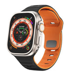 Wellenstruktur Silikon-Uhrenarmband mit umgekehrter Schnalle, für Apple Watch Ultra 2 49mm, für Apple Watch Series 9 45mm, für Apple Watch Series 9 41mm, für Apple Watch Ultra 49mm